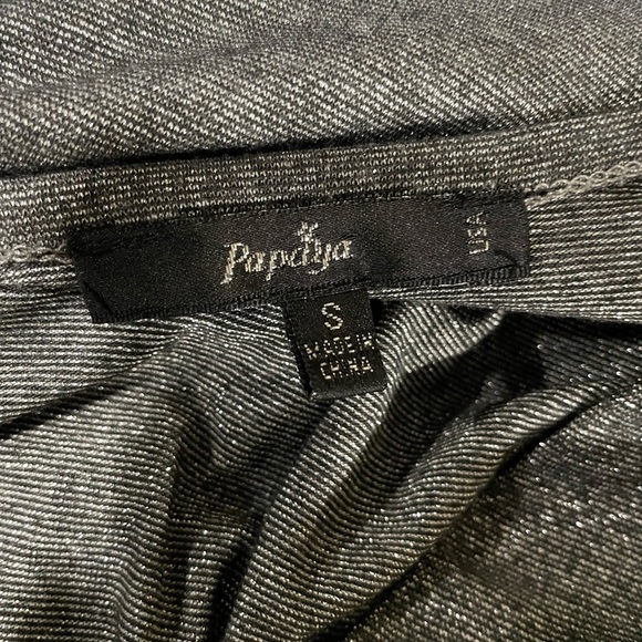 Papaya Metallic Gray Mini Dress with Studded Black Belt - Picture 9 of 9